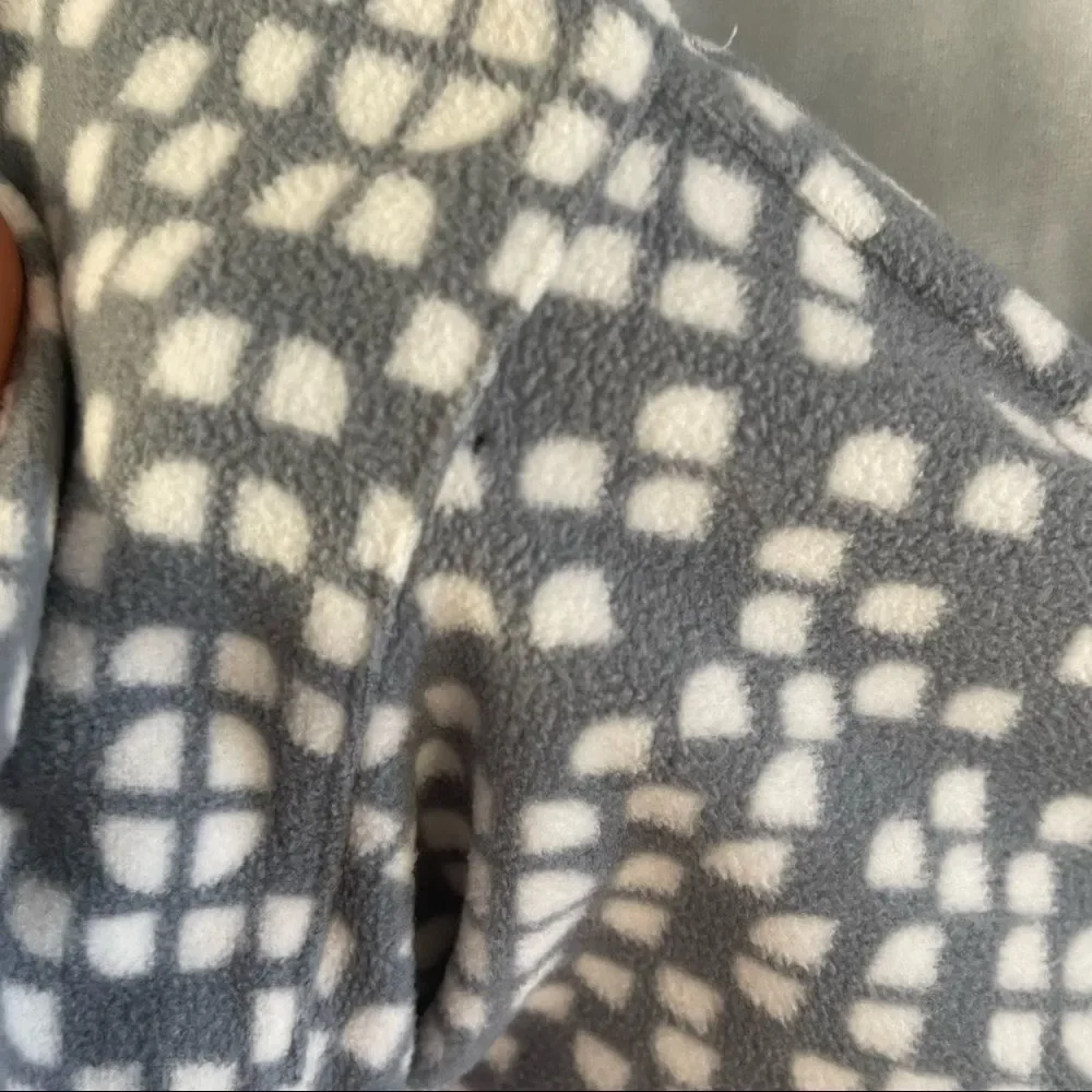 Columbia Gray & White with Pink Detail Ling Sleeve Fleece Three Quarter Zip Up - Picture 6 of 7